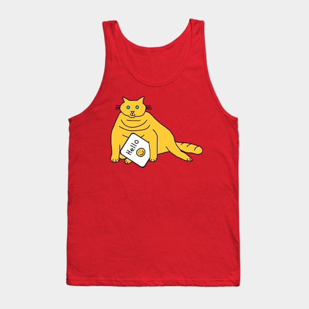 Fat Cat Says Hello Tank Top by ellenhenryart